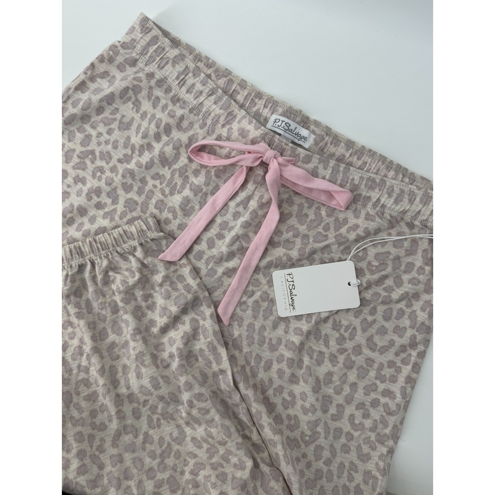 Pj Salvage Luxe Leopard Pajama Pants Joggers Women's Medium NWT